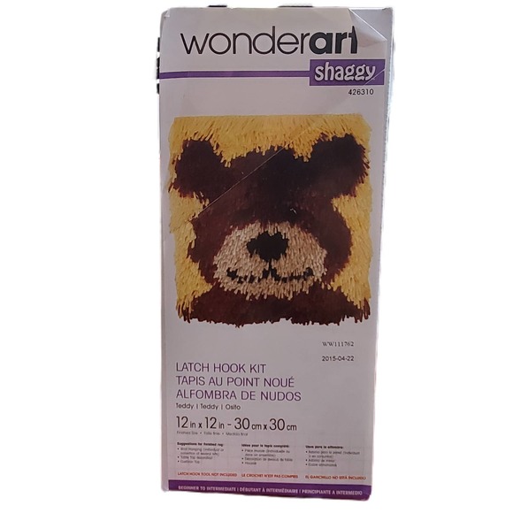 Wonder Art Other - Wonder Art Latch Hook Kit Never Used Shaggy Bear Brown Crafts Hobby Relaxing
